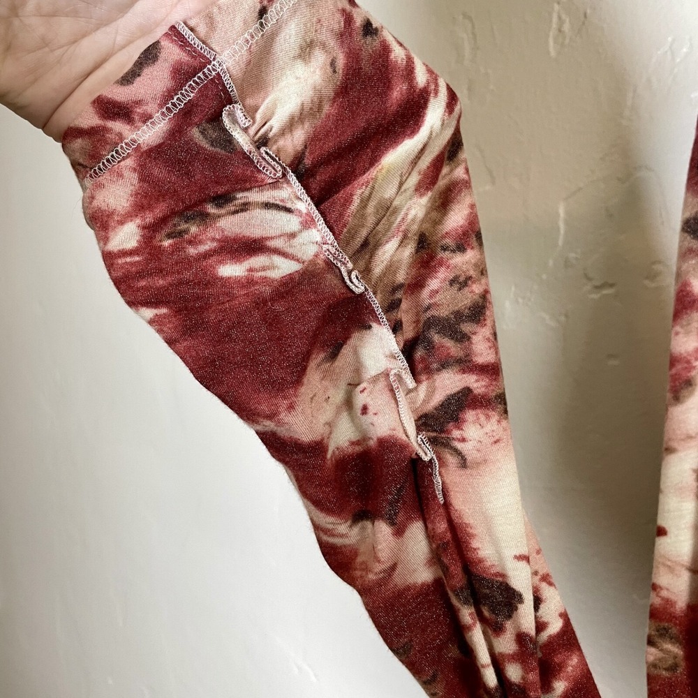 Vintage 90s y2k Cache Size Large Blouse - Red Tie Dye Half Button Luxury - Picture 4 of 11